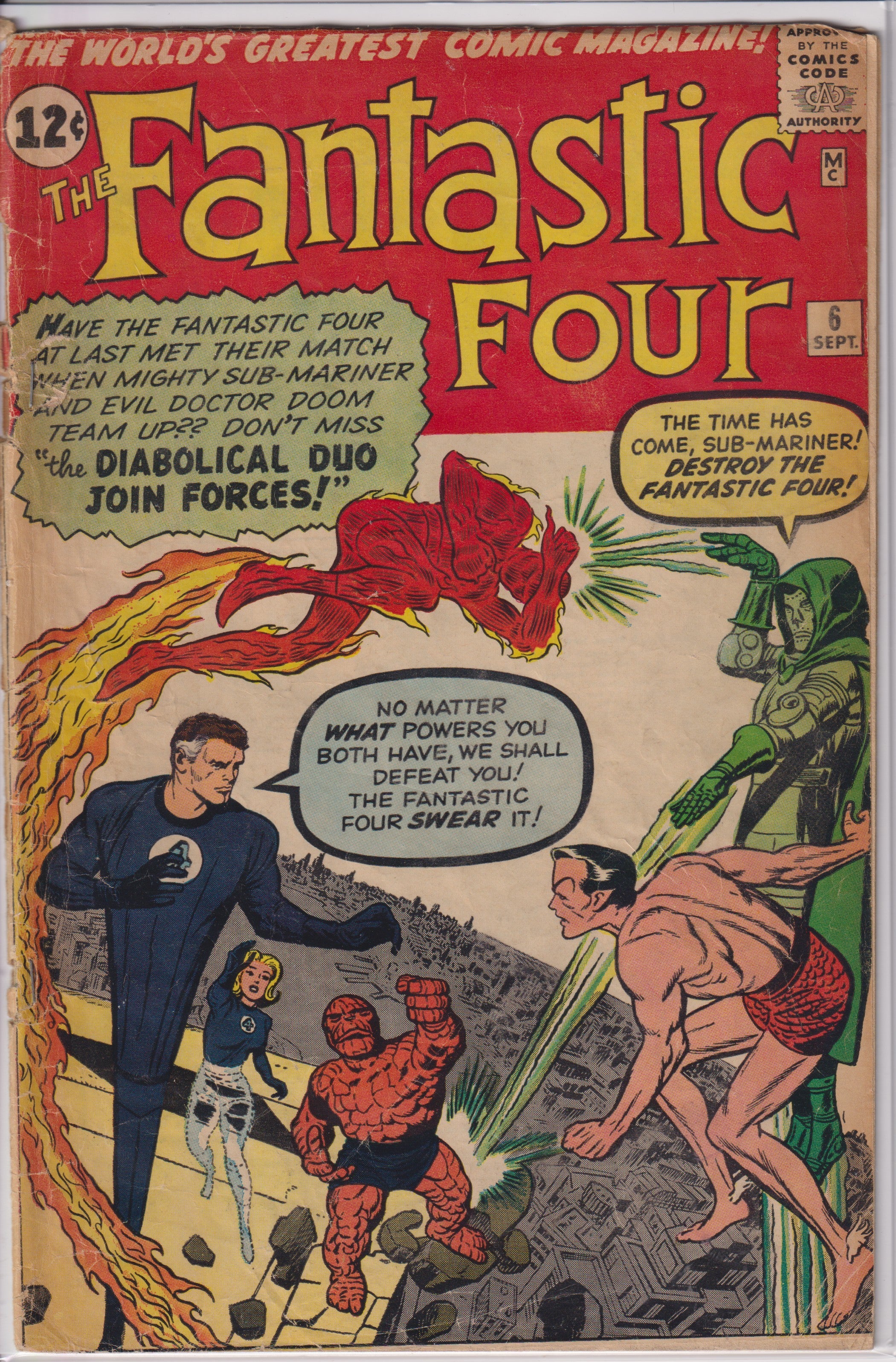 Fantastic Four (1961) 006 (1st Super-Villain Team-Up/2nd Dr Doom/2nd Sub-Mariner silver age)