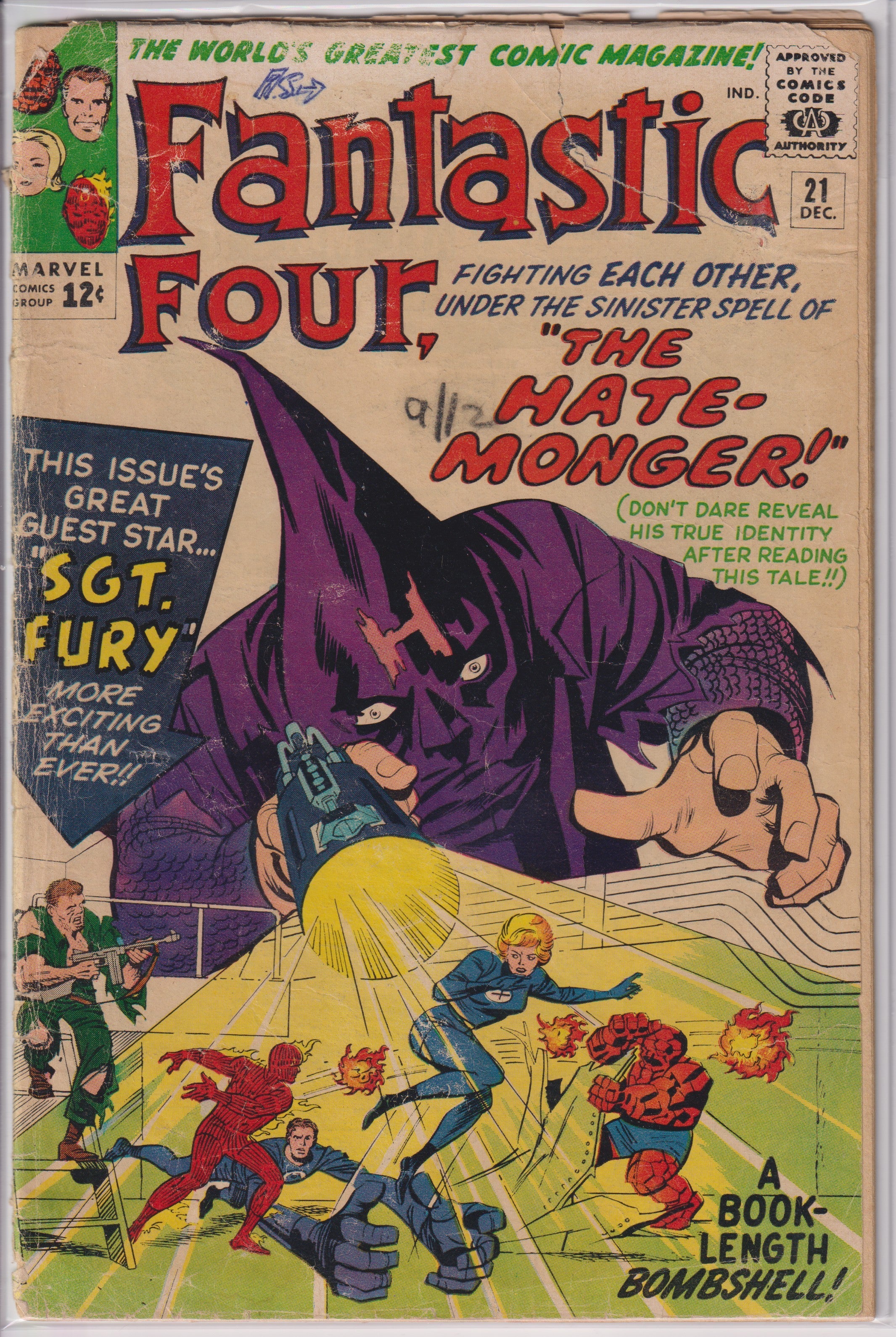Fantastic Four (1961) 021 (1st Hate Monger/1st Nick Fury crossover)